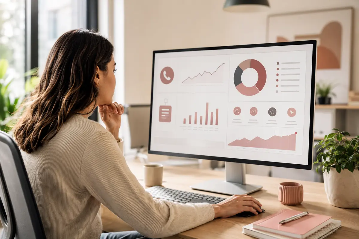 Marketing analyst reviewing lead attribution data
